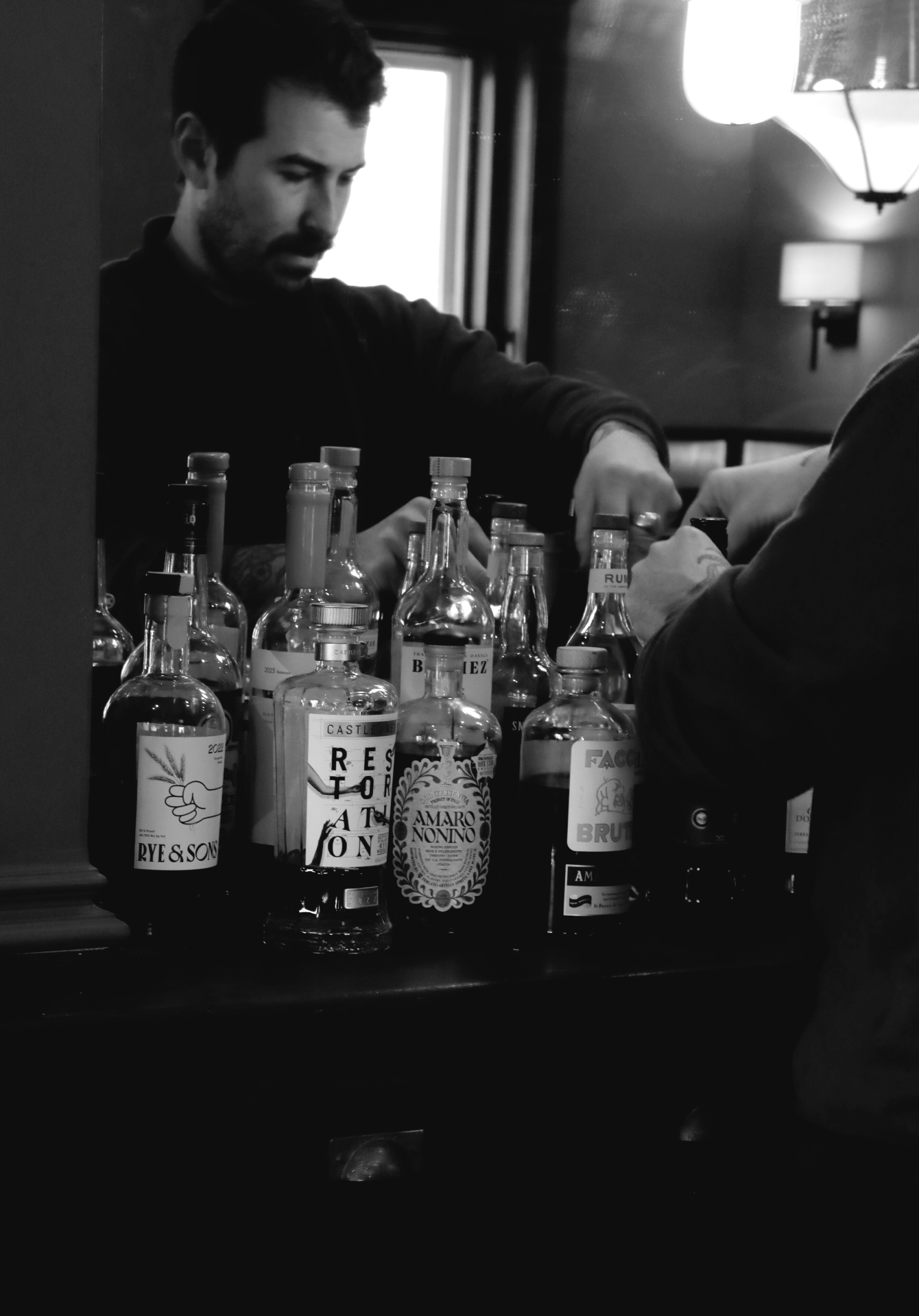 Black and white image of bar